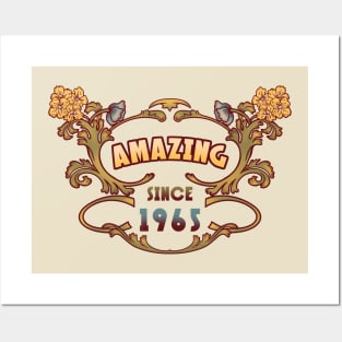 AMAZING SINCE 1965  art nouveau vintage birthday gift Posters and Art